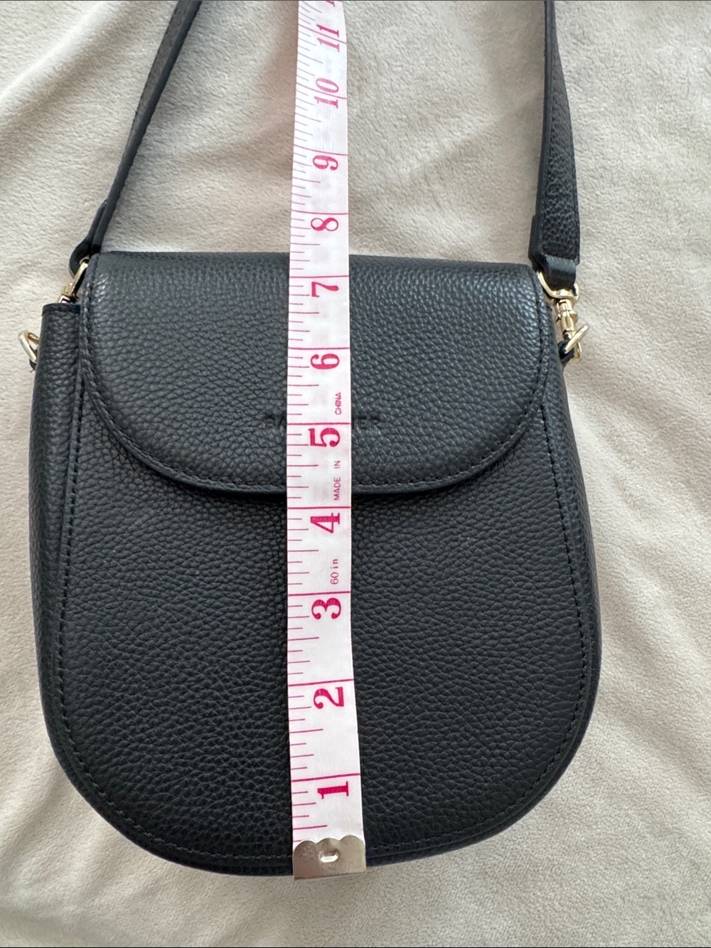 Bandolier Black Pebbled Leather Crossbody Bag - Picture 8 of 9